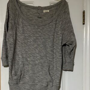 Aerie Heather Gray Scoop Neck Sweater